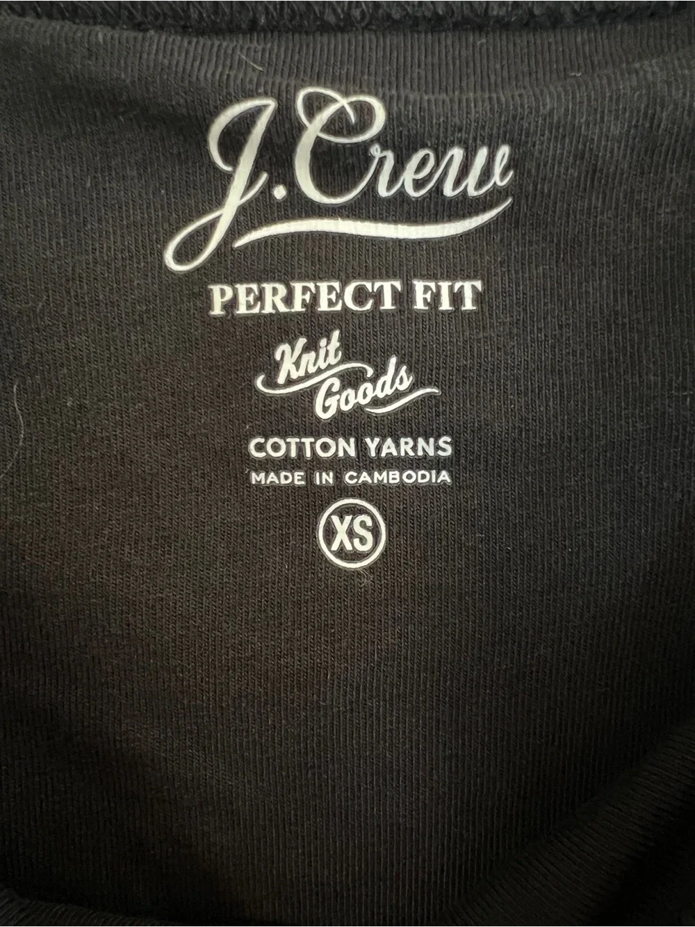 J.Crew 100% Cotton Black Perfect Fit Square Neckline Tank Top- XS